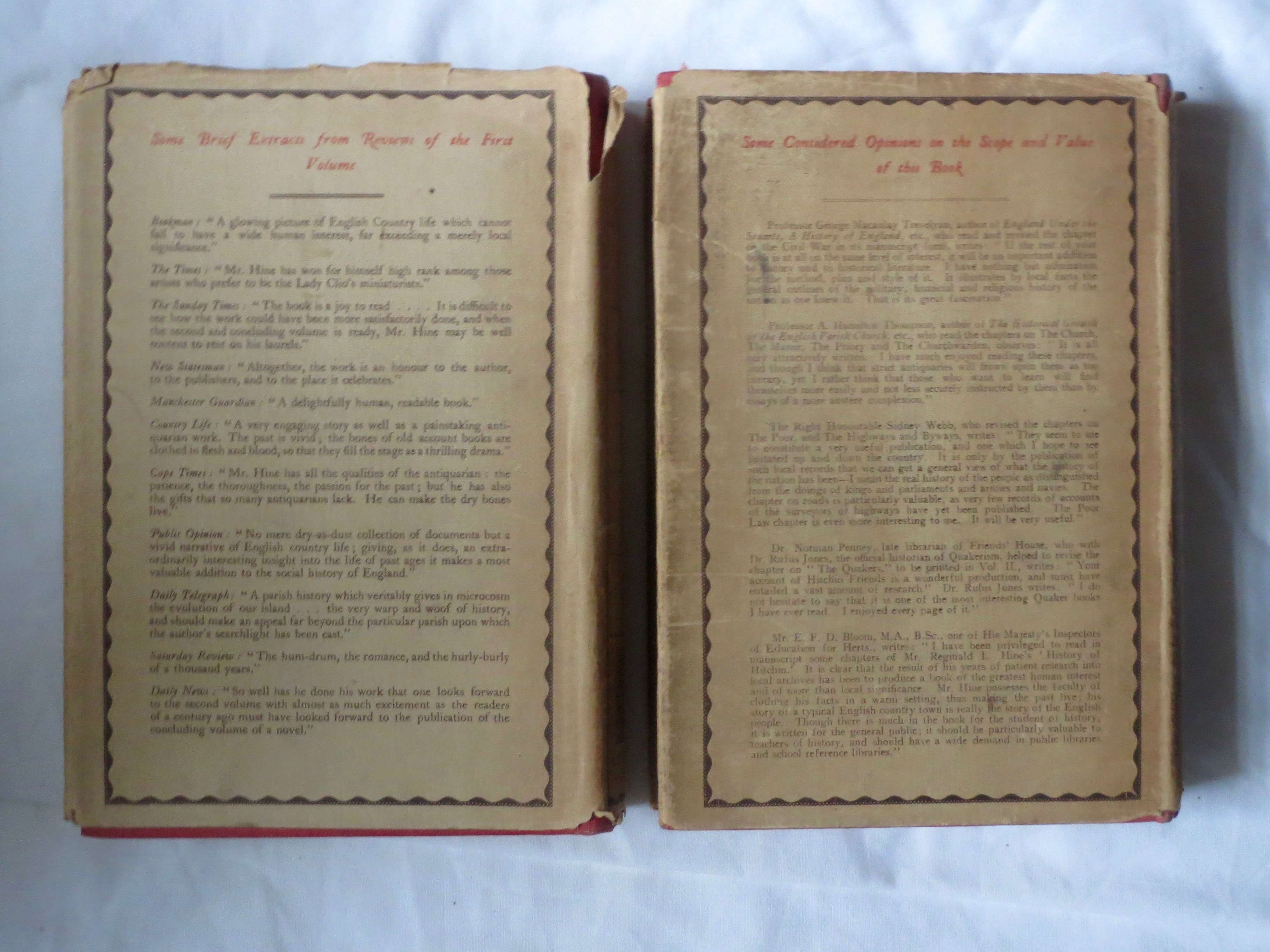 HISTORY OF HITCHIN Two Volumes (1927 & 1929 Limited Editions